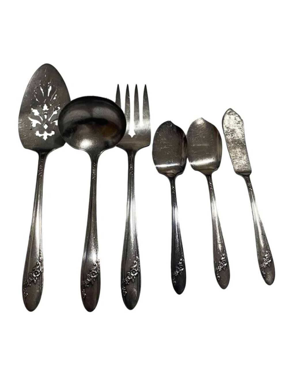 Oneida Community Queen Bess II Vintage Silverplate Serving Utensils Set Tudor